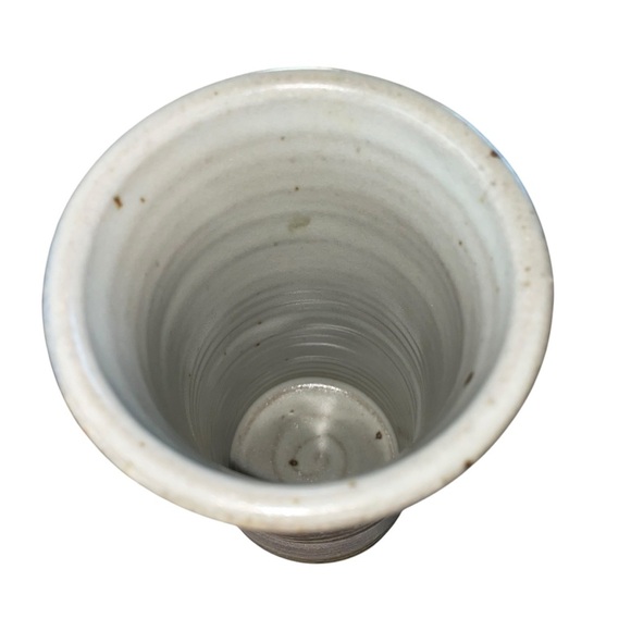 Handmade Vintage Scandinavian Rustic Ceramic Vase – Brown & Blue Glazed Pottery - Picture 10 of 14